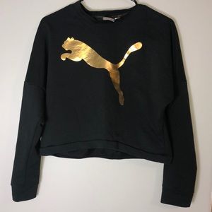 Puma black and gold crewneck